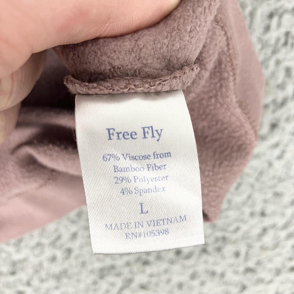 Free Fly Hoodie Sweatshirt Womens Large Pink Bamboo Fleece Stretch Lightweight - Picture 3 of 6